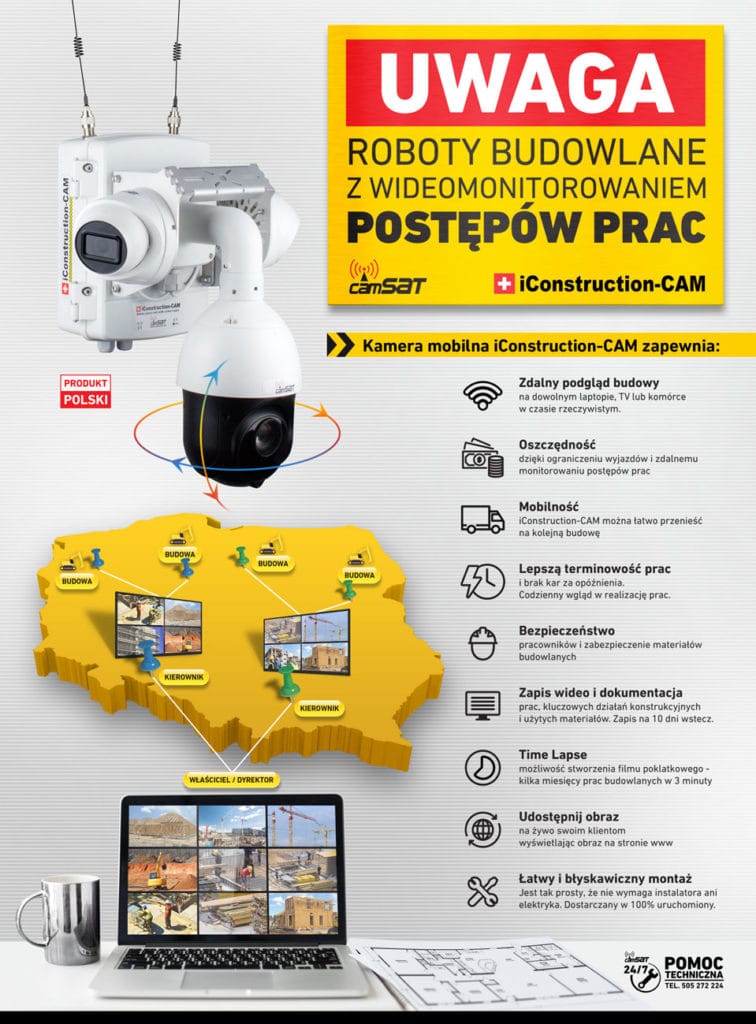 Murator kamery CAMSAT - jak monitorować prace budowlane Murator kamery CAMSAT - jak monitorować prace budowlane